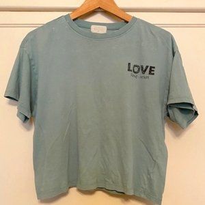 Urban Nation "LOVE" Crop Tee - Minty Teal - Medium